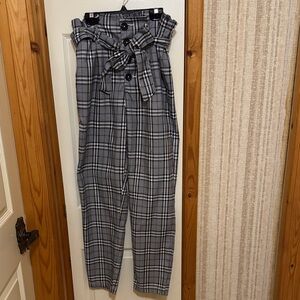 Streetwear Society Black and Gray Plaid Trousers